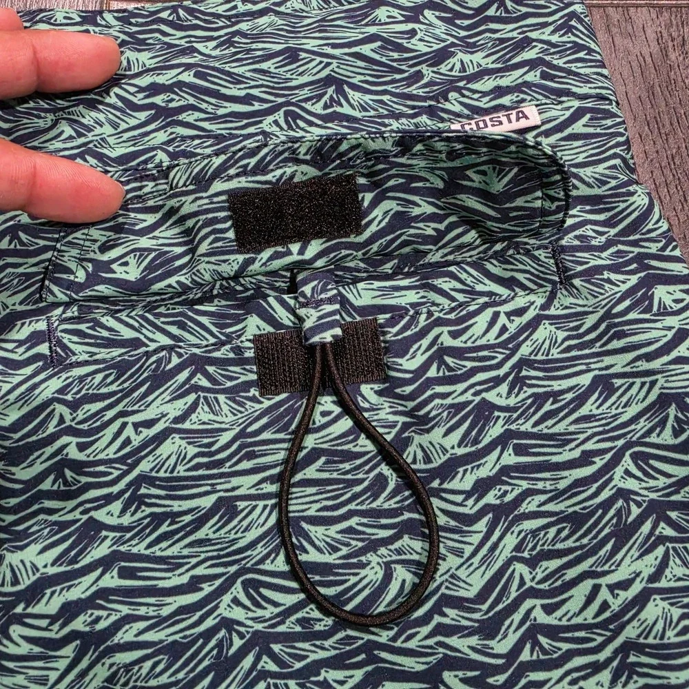 Costa Del Mar Board‎ Shorts Men 40 Green Waves Beach Surf Pool Vacation 8.5